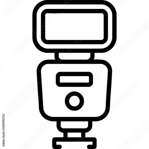 Camera flash unit outline icon vector