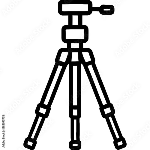 Camera tripod outline icon vector