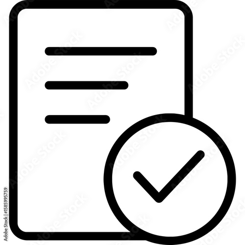 Checkmark pass symbol outline icon vector
