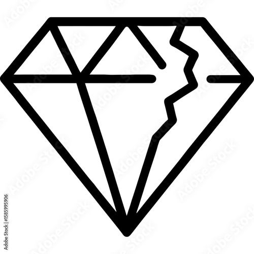 Flawed shape outline icon vector