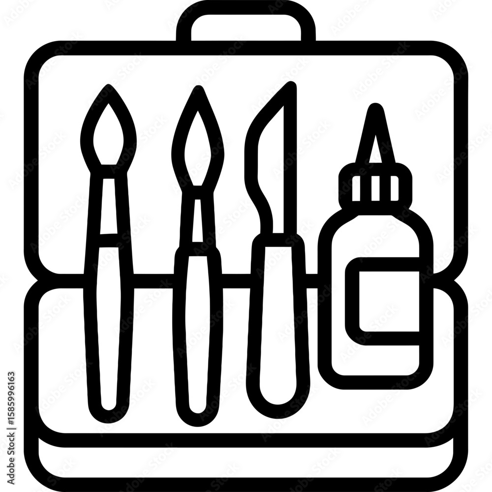 Retouching kit outline icon vector