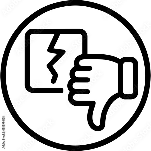 Poor quality broken object outline icon vector