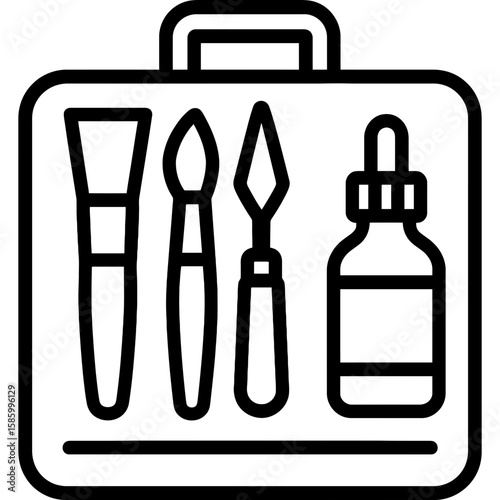 Retouching kit outline icon vector