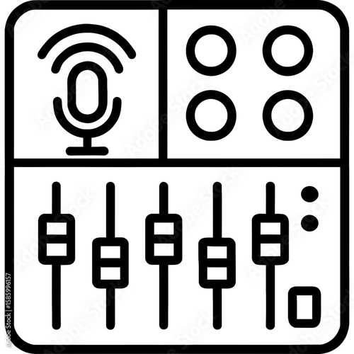 Podcast mixer outline icon vector