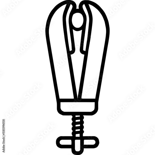 Ring clamp outline icon vector
