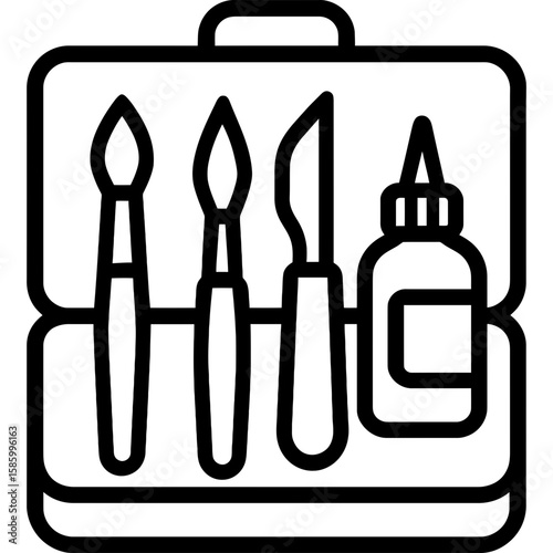 Retouching kit outline icon vector