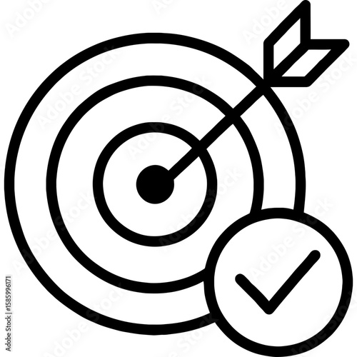 Target bullseye outline icon vector