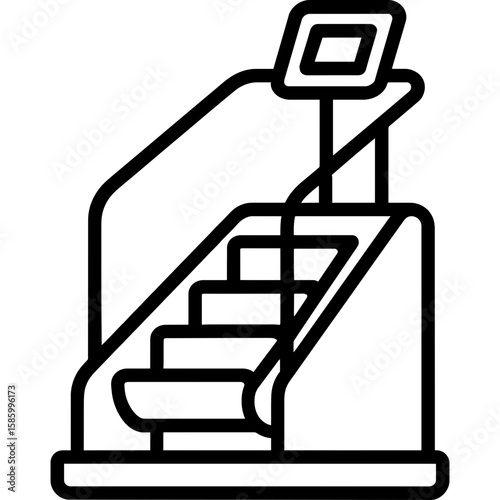 Stair climber outline icon vector