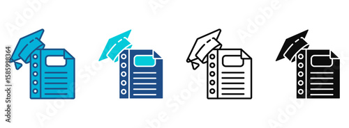 Program Icon Set With Multiple Styles. Vector Illustration