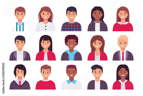 Diversity of Faces: A collection of diverse human avatars, representing various individuals from different backgrounds and ethnicities.