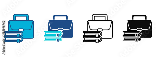 Bag Icon Set With Multiple Styles. Vector Illustration