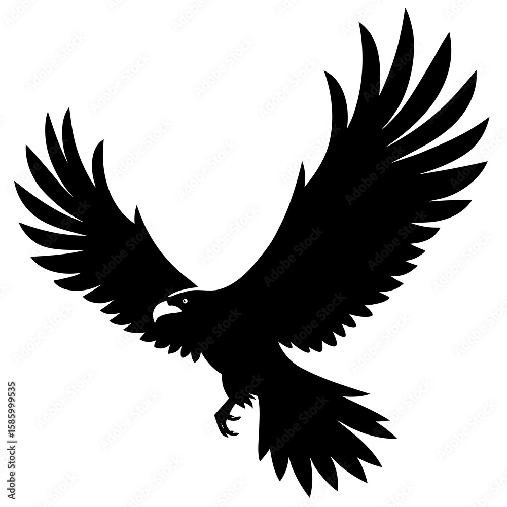 Obraz premium Majestic eagle soaring with sharp wings spread bird