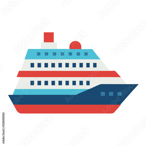 cruise ship vector illustration