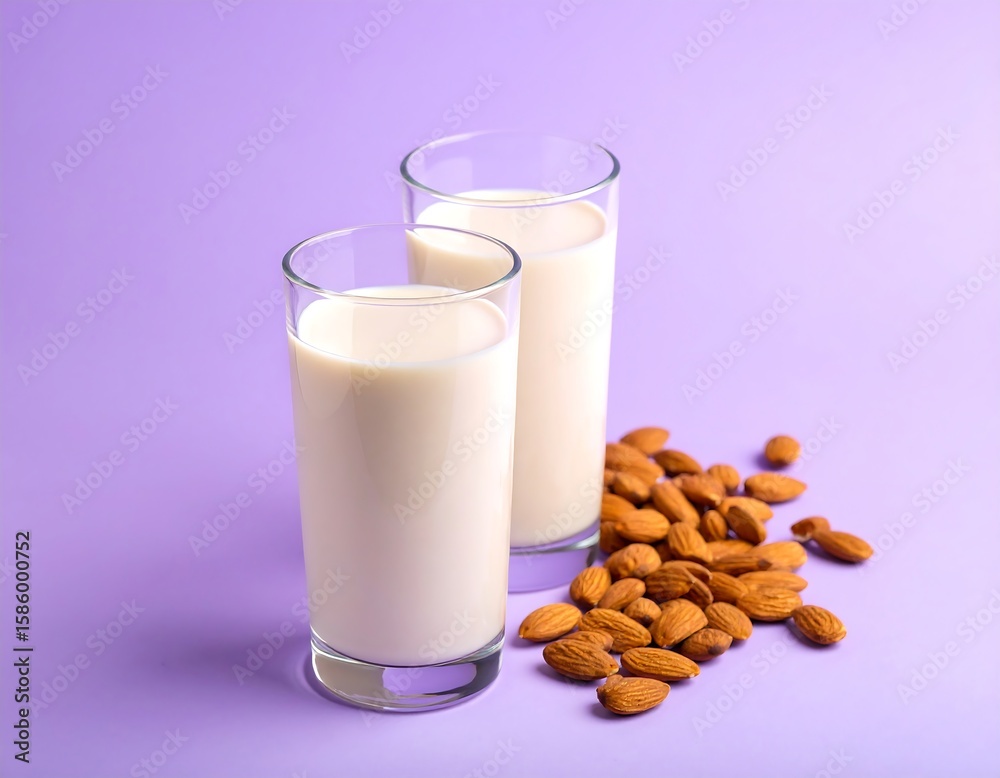 Almond milk in glasses (1) Almond milk in glasses (1)