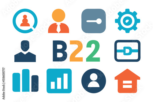 Communication Icons on White Background