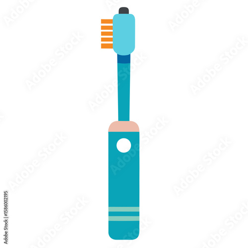 Electric Toothbrush Dental Hygiene Flat Vector Icon