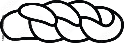 Simple braided loaf of bread silhouette, bakery goods element