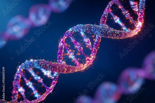 Illustration artistique de la double hélice de l'ADN.