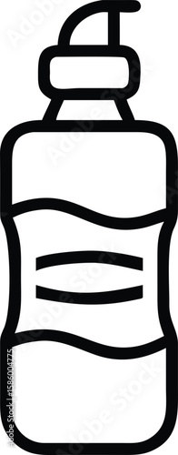 Simple contour bottle with dispenser for liquid soap or sanitizer