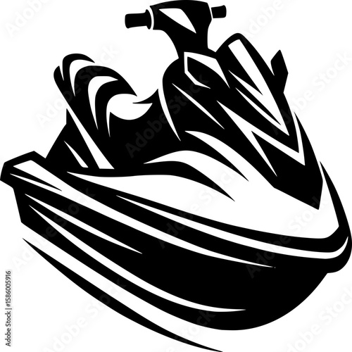 Jet Ski Icon: A sleek, powerful jet ski illustration, perfect for adding a sense of speed and excitement to your designs.