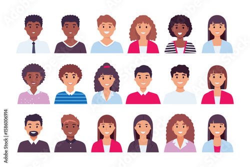 Diverse Portrait Collection: A vibrant array of portraits showcasing a multitude of individuals from various backgrounds and ethnicities, celebrating the beauty of diversity and human connection.