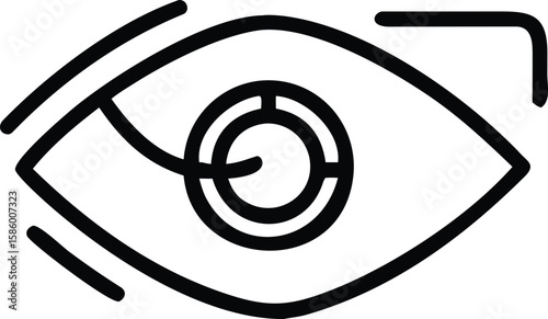 Simple eye vision outline for medical clinic and healthcare services