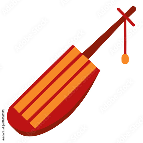 orange kayak paddle isolated on white