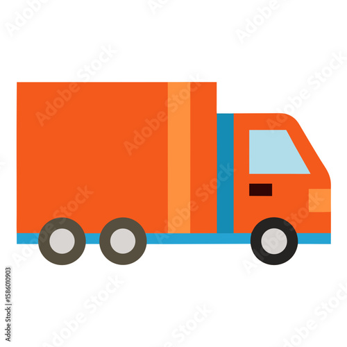 delivery truck isolated on white