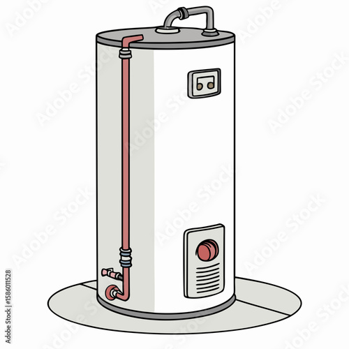Water Heater  Icon AI Generated Household Device Line Art for Microstock Design