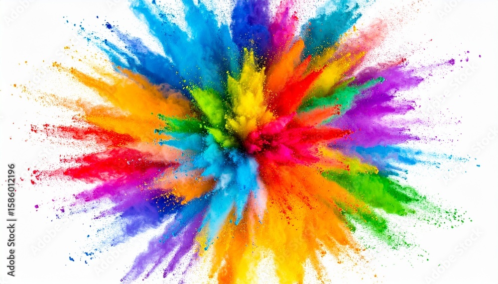 Fototapeta premium Vibrant powder explosion colorful burst colors bright