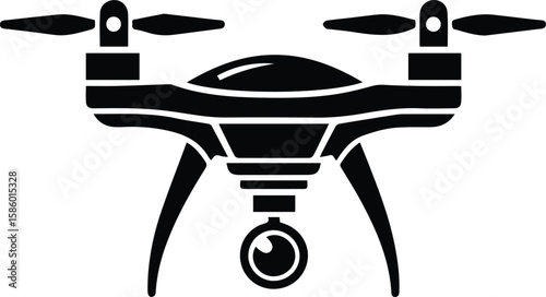 Drone with Camera Vector – Aerial Photography Equipment Icon for Filming