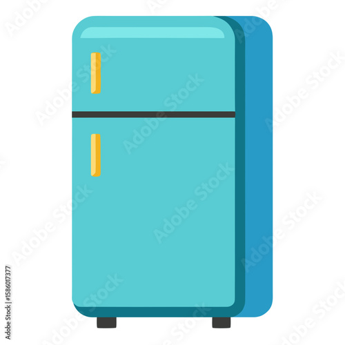 retro refrigerator isolated on white