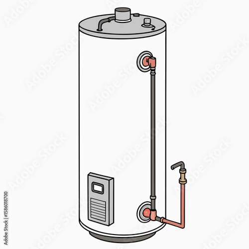 Water Heater  Icon AI Generated Household Device Line Art for Microstock Design