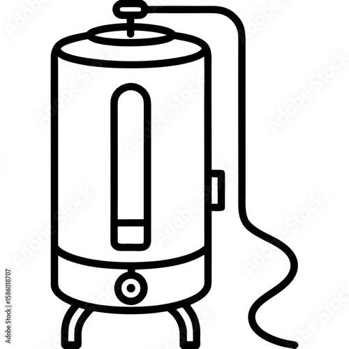 Water Heater  Icon AI Generated Household Device Line Art for Microstock Design
