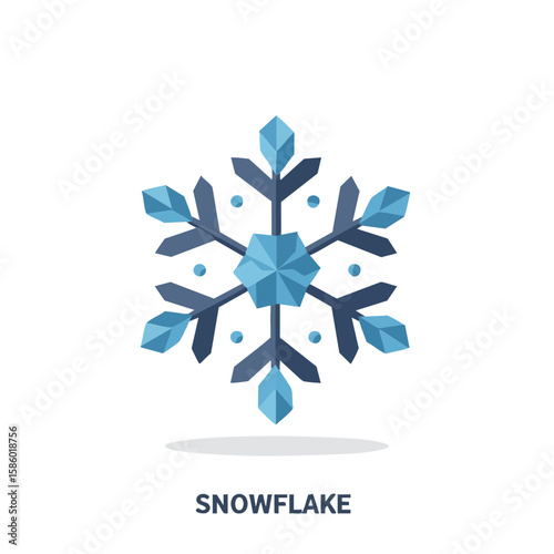Abstract Crystalline Snowflake with Sharp Angles Flat Icon