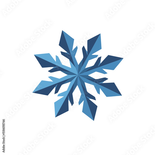 Abstract Crystalline Snowflake with Sharp Angles Flat Icon