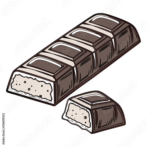 chocolate bar on white background