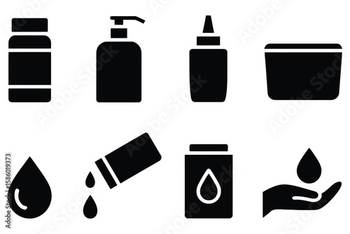 Medical containers and liquid drops bottle dispenser