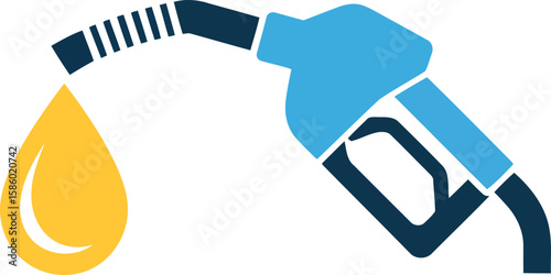 Cartoon Fuel Pump Nozzle With Dropping Oil Illustration Representing Gasoline Energy Petroleum Diesel Refueling Power And Transportation Industry

