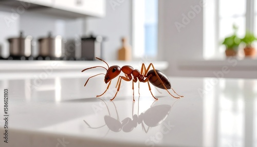 Ant on a kitchen counter