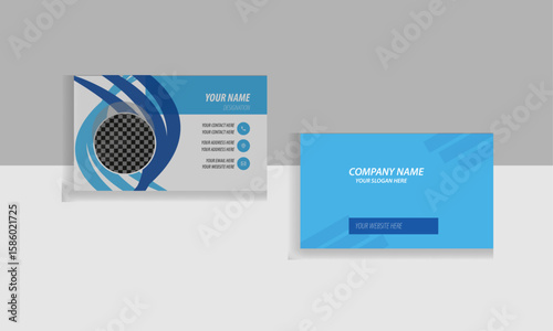 Sky Blue organic corporate business card template
