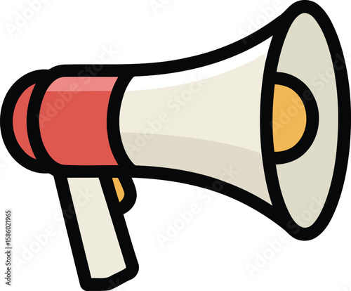Colorful Cartoon Megaphone Icon For Announcement Communication And Promotion Concept In Flat Style Perfect For Marketing Design

