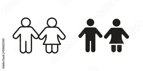 Girlfriend icon. linear style sign for mobile concept and web design.