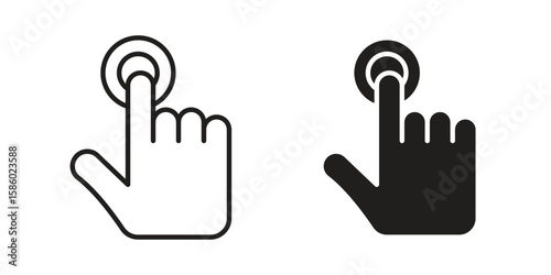 Finger control icon. linear style sign for mobile concept and web design.