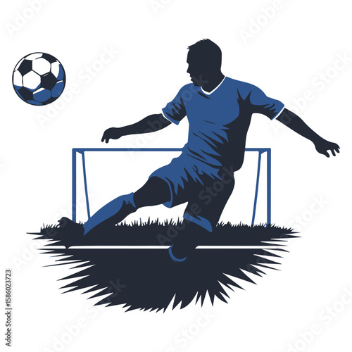 Soccer Player Celebrating Goal Silhouette Vector Victory Football Art