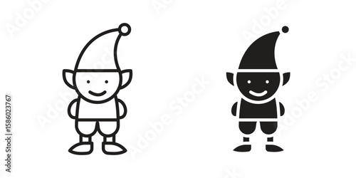 Elf icon. linear style sign for mobile concept and web design.