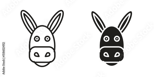 Donkey icon. linear style sign for mobile concept and web design.