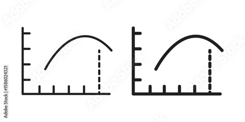Diminishing returns icon. linear style sign for mobile concept and web design.