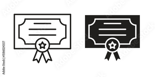 Diploma icon. linear style sign for mobile concept and web design.