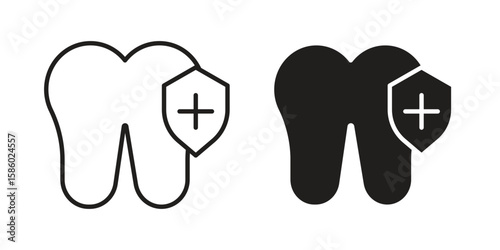 Dental insurance icon. linear style sign for mobile concept and web design.